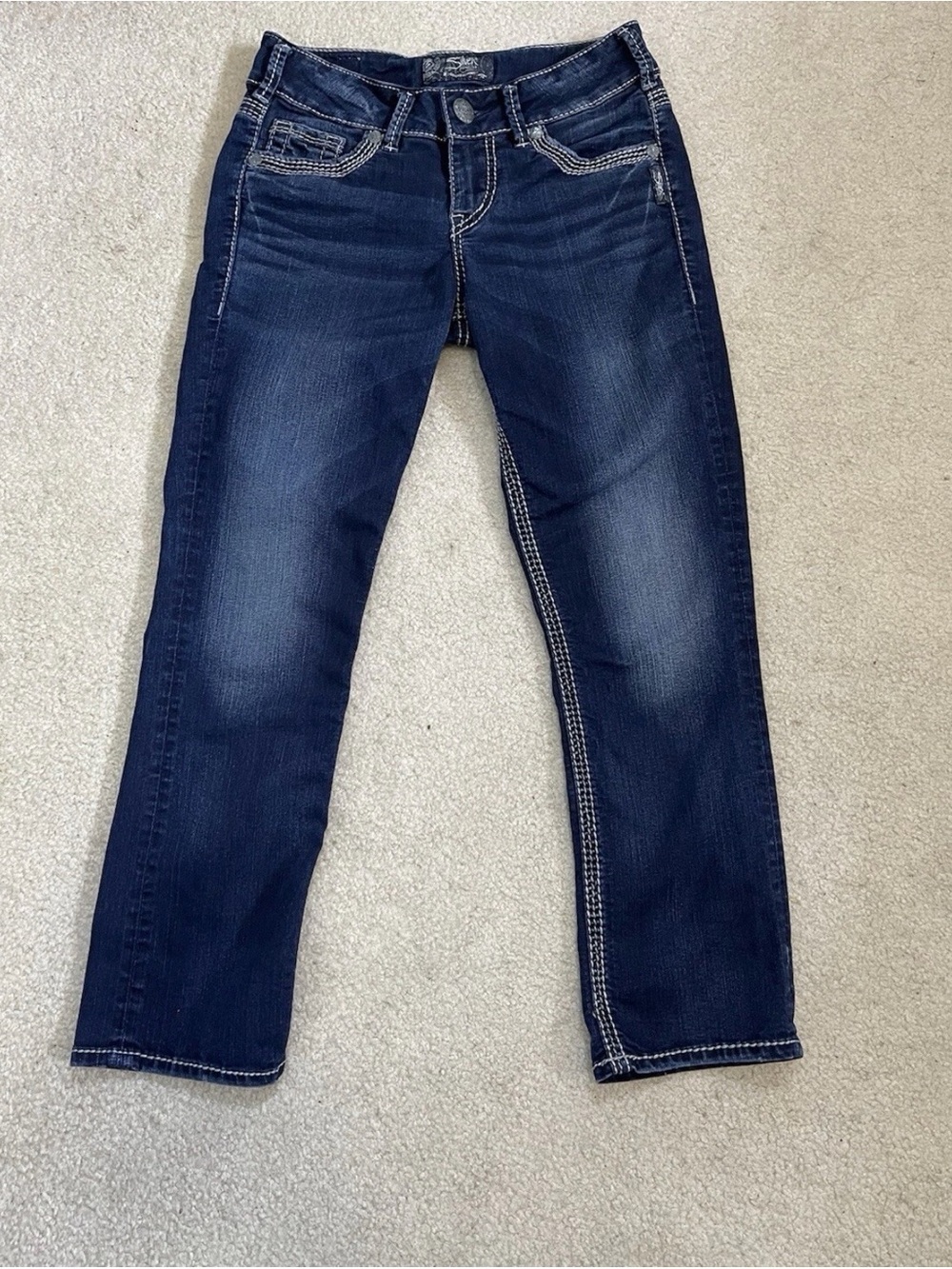 Silver Jeans Suki Mid Capri Women’s Denim  Dark Wash Sz W26
